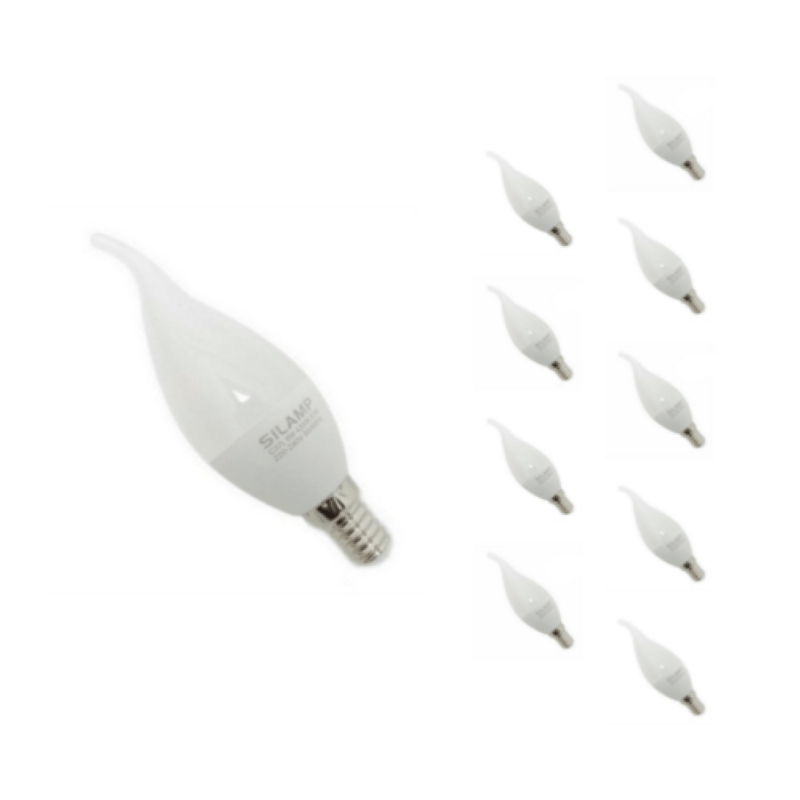 Ampoule LED E14 Flamme 8W 220V COB 300° (Pack de 10) - Silamp France