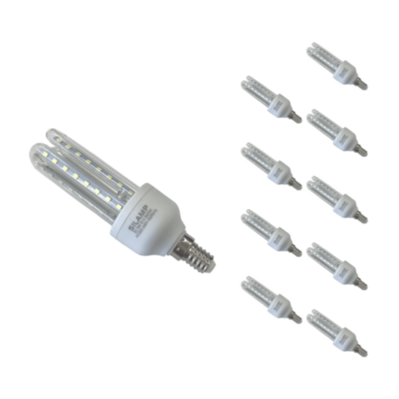 Ampoule LED E14 Lynx 9W 220V 360° CFL - Pack de 10 - Silamp France