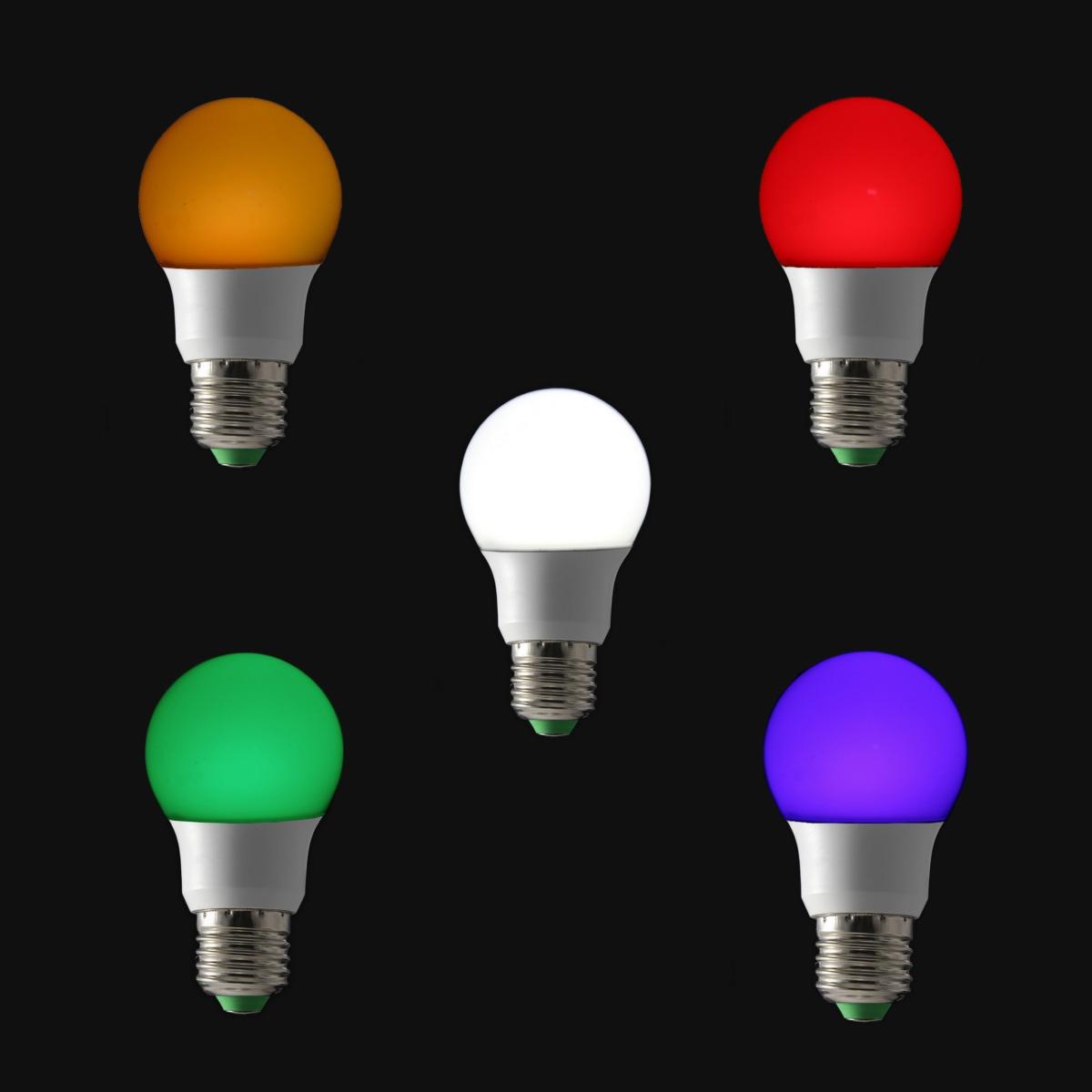 Ampoule LED E27 5W 220V RGB (Pack de 5) - Silamp France