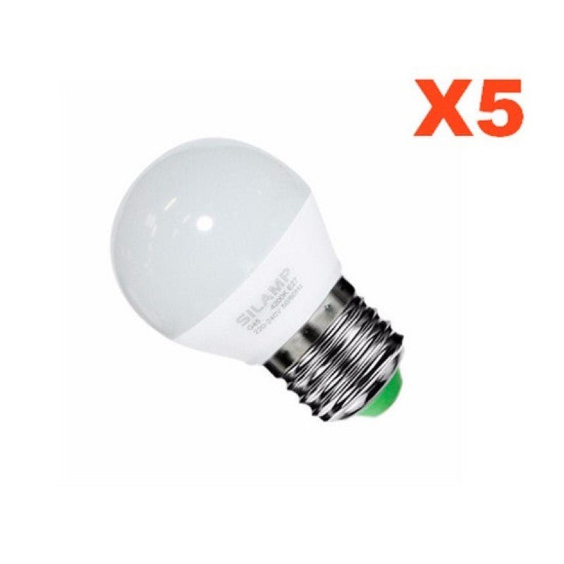 Ampoule LED E27 6W 220V G50 220° (Pack de 5) - Silamp France