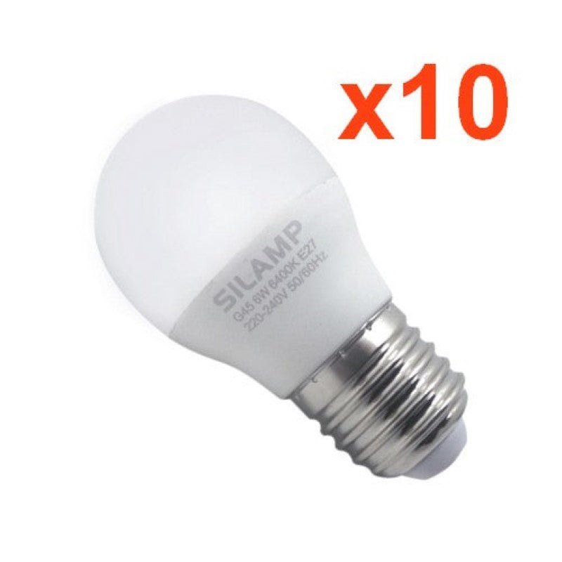 Ampoule LED E27 8W 220V G45 300° (Pack de 10) - Silamp France