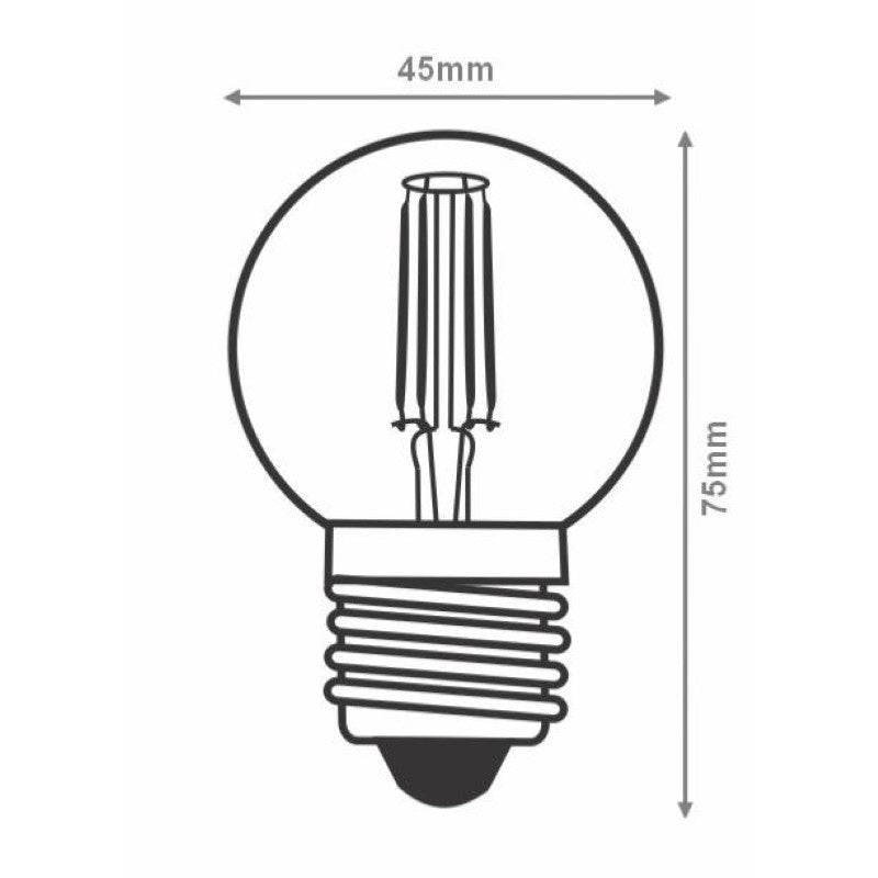 Ampoule LED E27 Filament Dimmable 4W G45 Classique (Pack de 5) - Silamp France