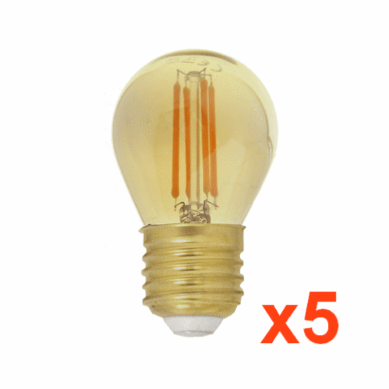 Ampoule LED E27 Filament Dimmable 4W G45 Classique (Pack de 5) - Silamp France