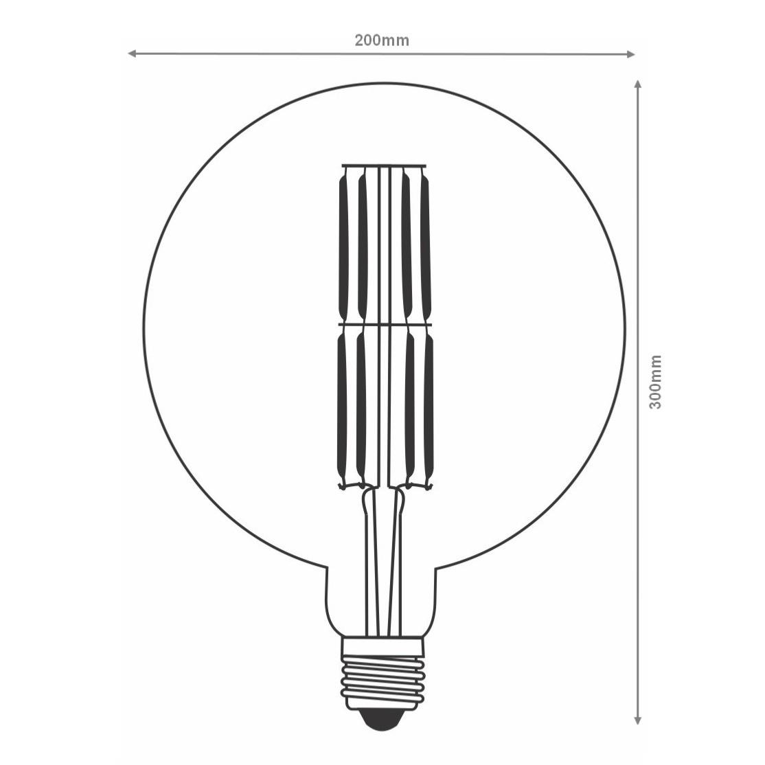 Ampoule LED E27 Filament Dimmable 8W G200 Globe XL SMOKE - Silamp France