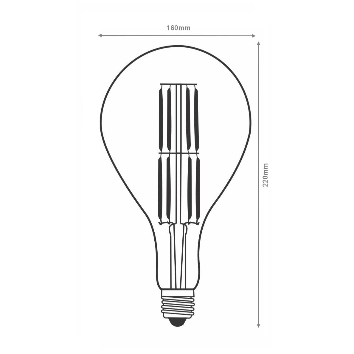 Ampoule LED E27 Filament Dimmable 8W PS160 Classique SMOKE - Silamp France