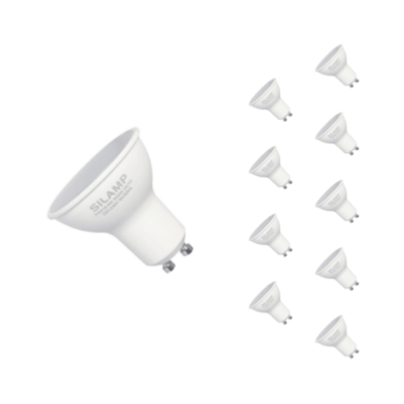 Ampoule LED GU10 6W 220V SMD2835 PAR16 10LED 100° (Pack de 10) - Silamp France