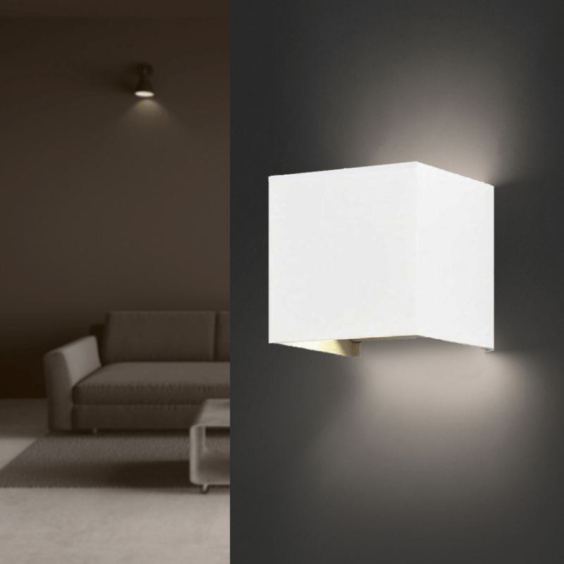 Applique Murale Blanche LED 12W IP54 Carré - Silamp France