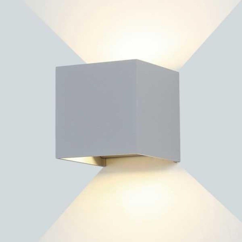 Applique Murale Grise LED 12W IP54 Carré - Silamp France