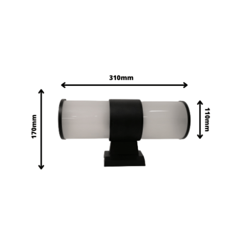 Applique Murale LED IP44 double faisceau E27 Opaque - Silamp France