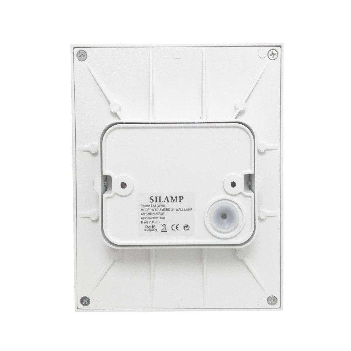 Applique Murale LED Rectangulaire 18W IP44 Blanche - Silamp France