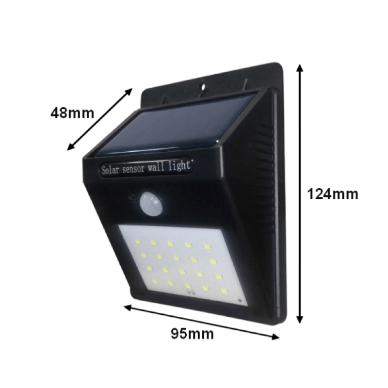 Applique Murale Solaire LED Noire 0.75W IP54 avec Détecteur de Mouvement - Silamp France