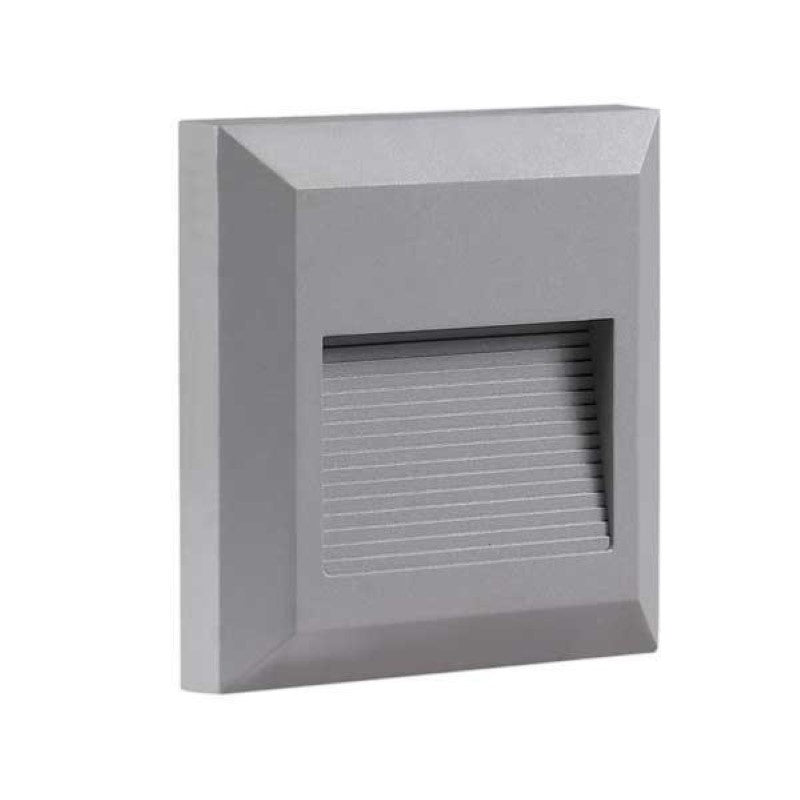 Balise LED en Saillie Carrée 2W 220V 55° Grise IP65 pour Escaliers - Silamp France