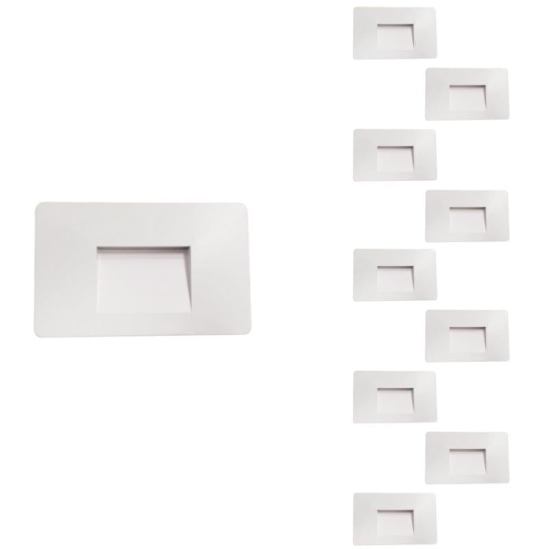 Balise LED saillie 3W 220V 120° Blanche IP44 pour Escalier (Pack de 10) - Silamp France