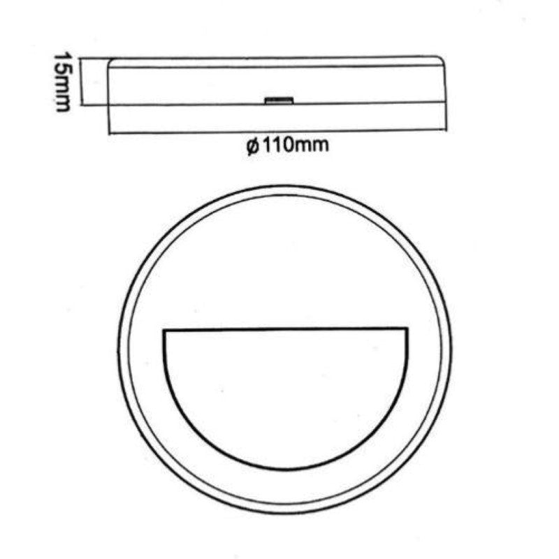 Balise LED Saillie 3W 220V 120° Rond Noir IP44 pour Escalier - Silamp France