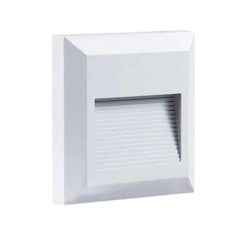 Balise LED saillie Carré 2W 220V 55° Blanche IP65 pour Escalier - Silamp France