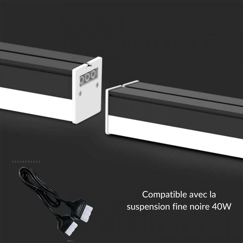 Câble de Connexion pour Suspension Linéaire Fine Noire 40W - Silamp France