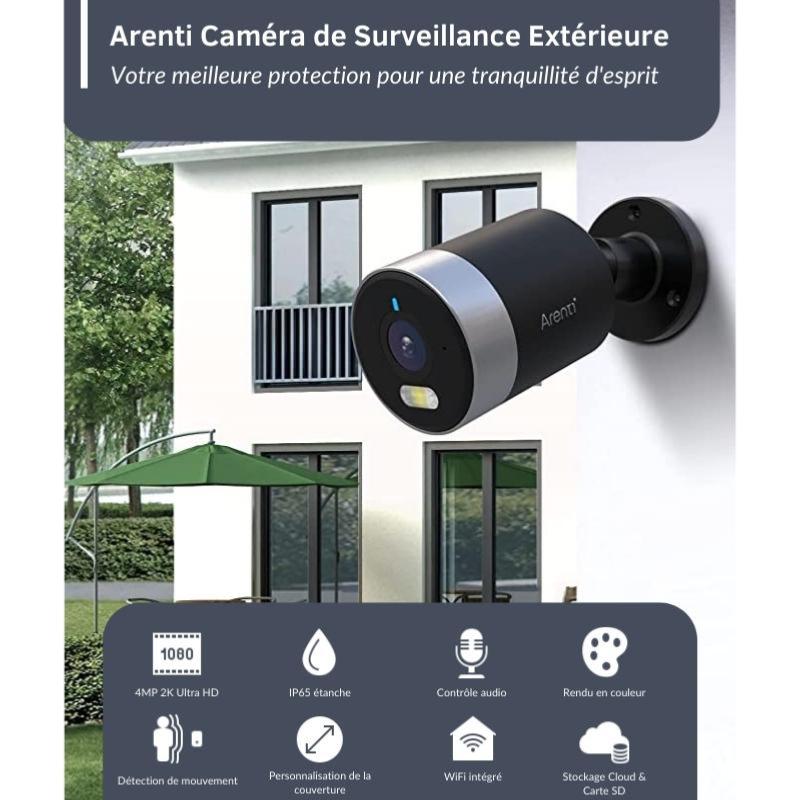 Caméra de Surveillance Extérieure WiFi 2K HD IP65