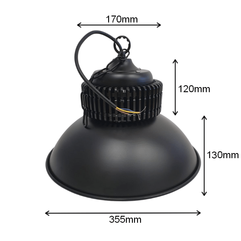 Cloche LED Industrielle 50W 120° NOIR - Silamp France