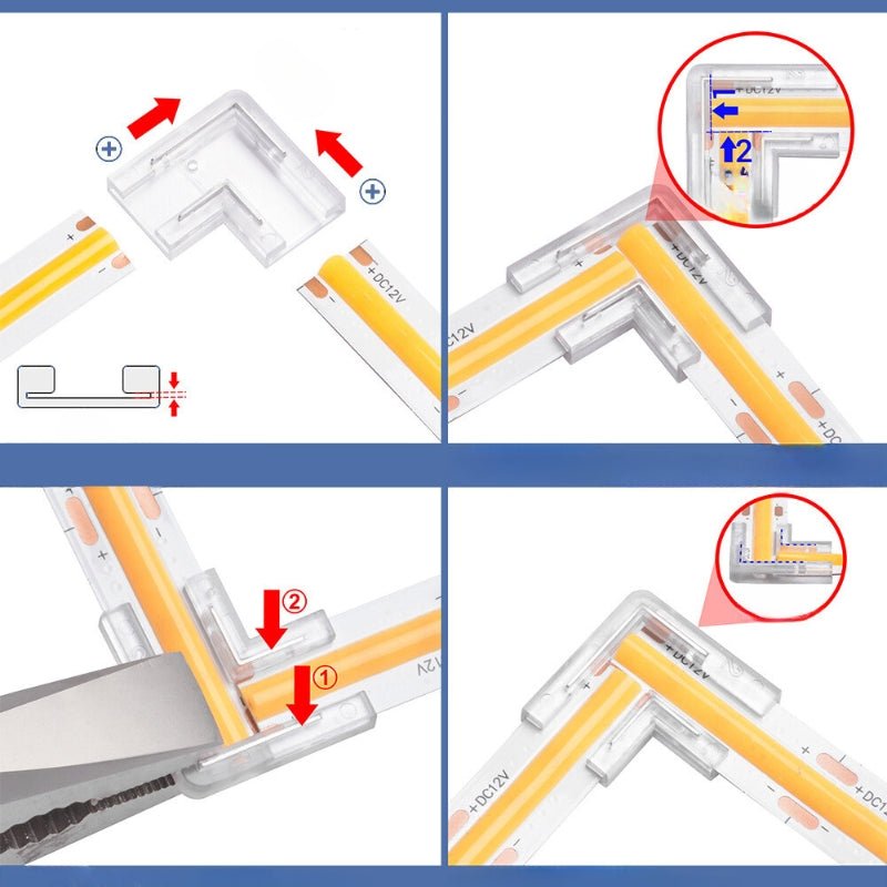 Connecteur Angle pour Ruban LED COB 48V 10mm - Silamp France