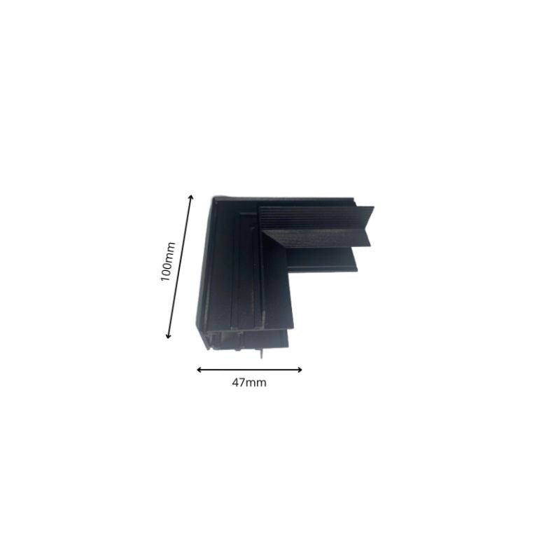 Connecteur Angle Rentrant Pour Rail Magnétique Encastré Noir + Connecteur Souple - Silamp France