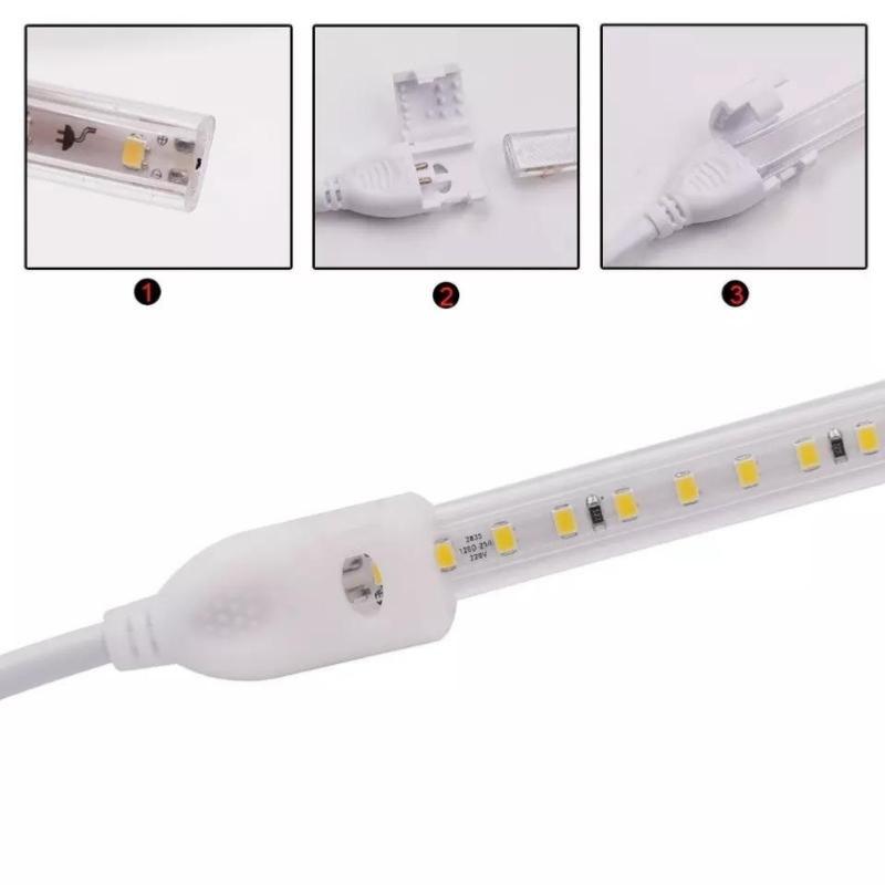 Connecteur électrique Ruban LED Fin 220V 2835 Double Rangée - AC/DC - Silamp France