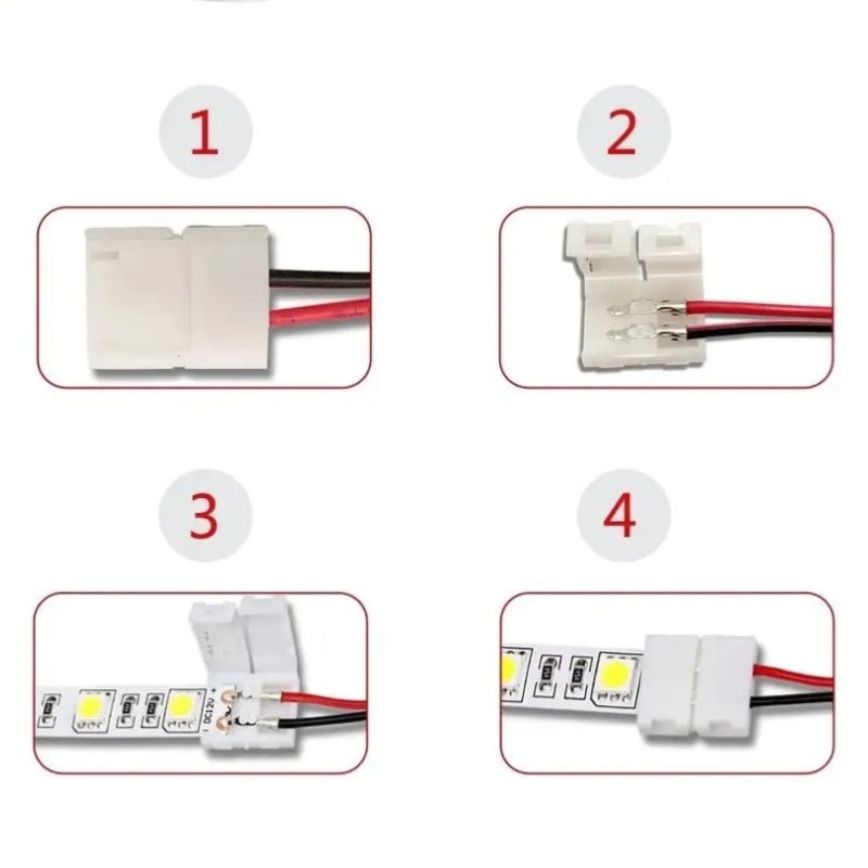 Connecteur Ruban LED 12V ou 24V 2835 Bande 2 connecteurs - Silamp France