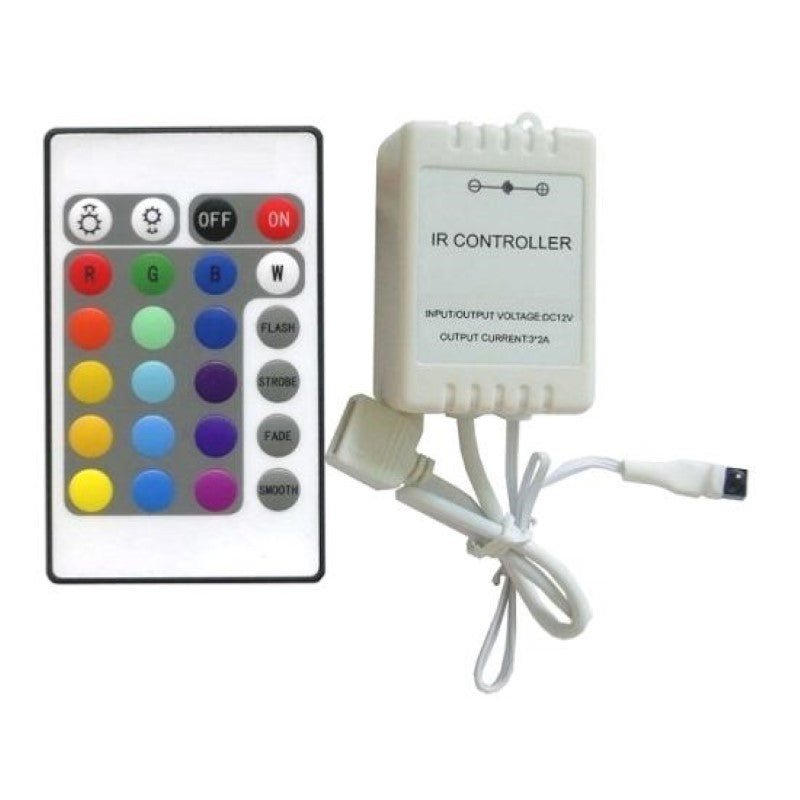 Contrôleur RGB & Télécommande 24 commandes pour ruban 12V - 24V RGB - Silamp France