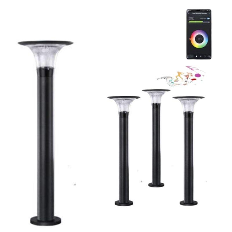 Bornes Solaires Connectées UFO RGBW IP65 60cm (Lot de 4)