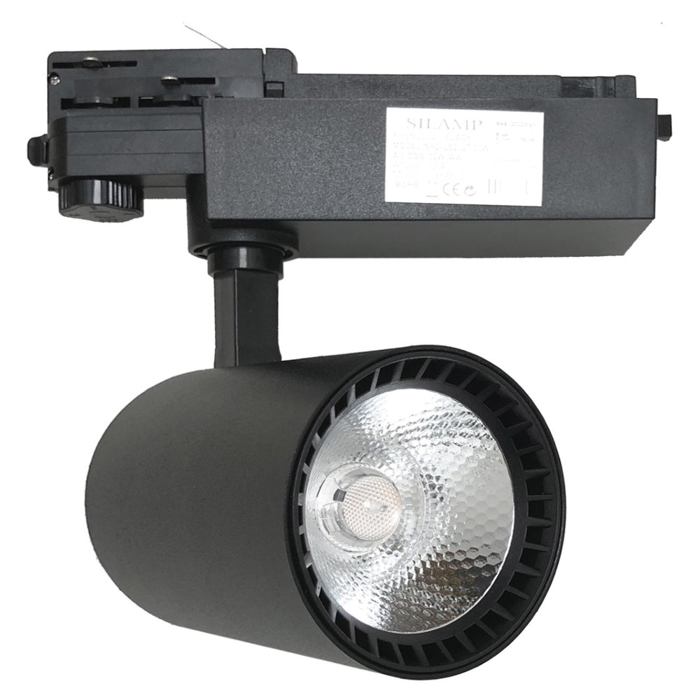 Spot LED sur Rail 30W COB 80° Triphasé NOIR