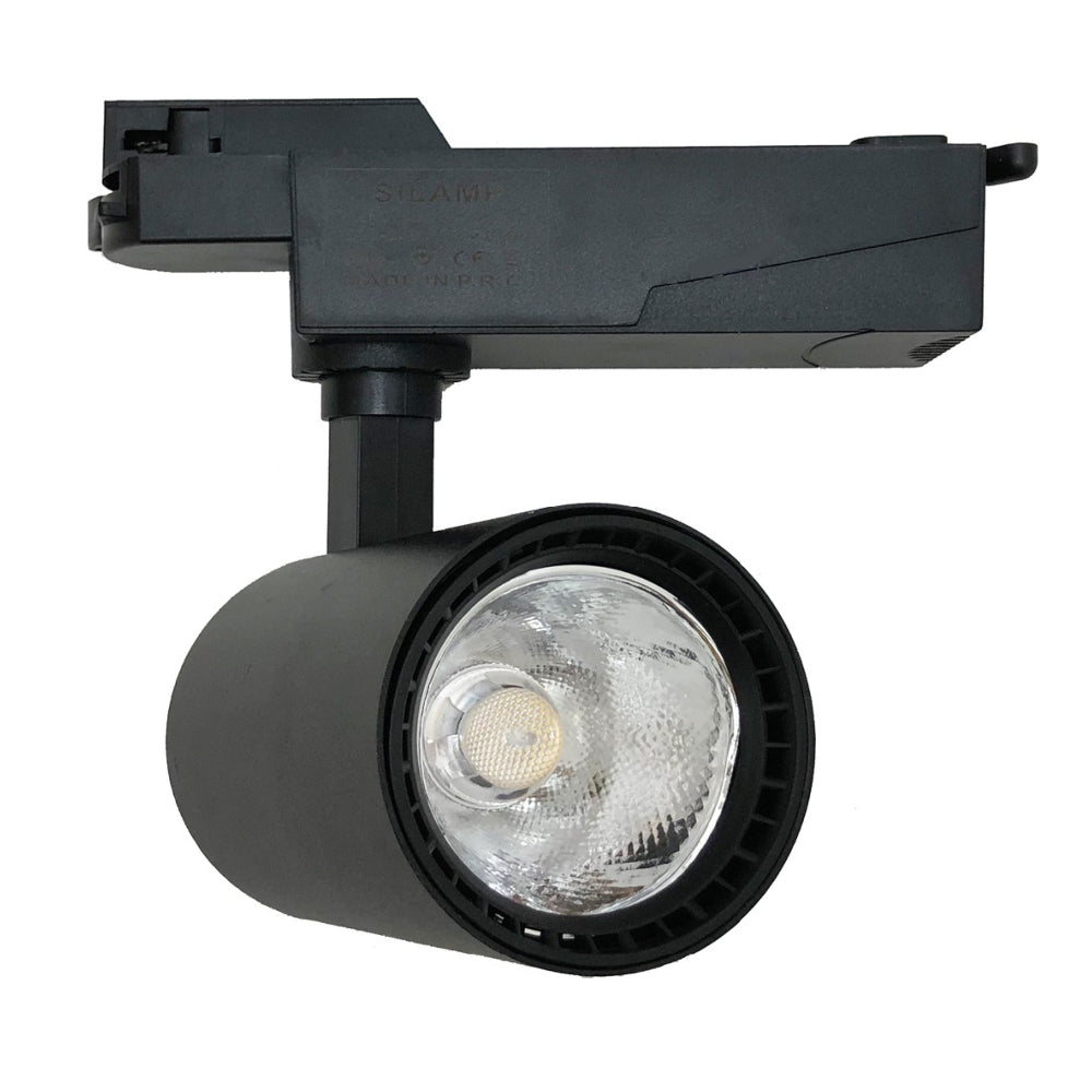 Spot LED sur Rail 20W 80° COB Monophasé NOIR