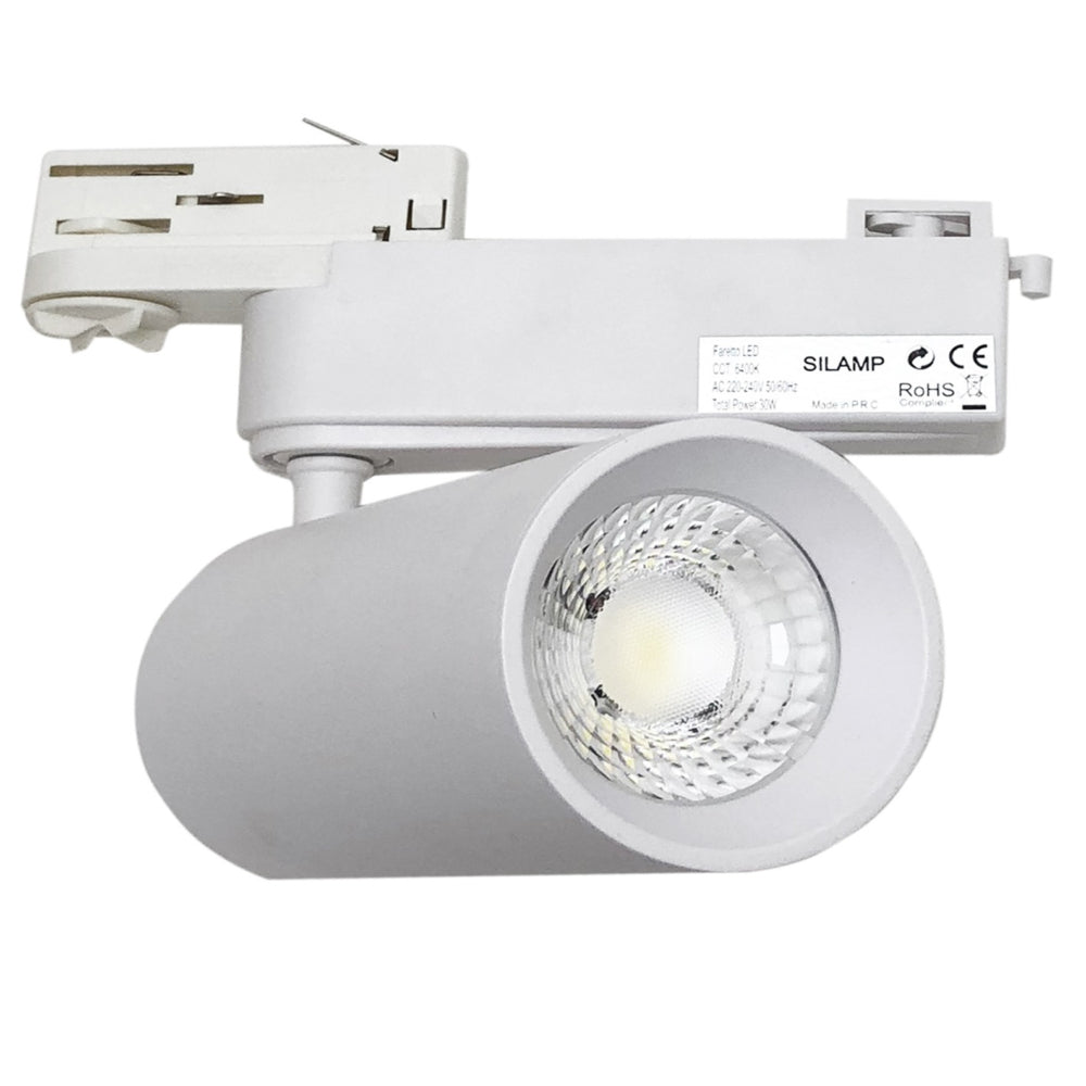 Spot LED sur Rail 40W COB 80° Triphasé BLANC
