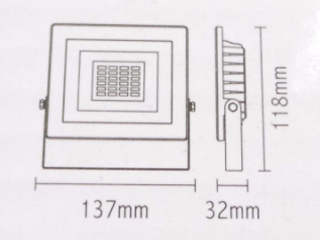 Projecteur LED Extérieur 10W IP65 Plat Noir