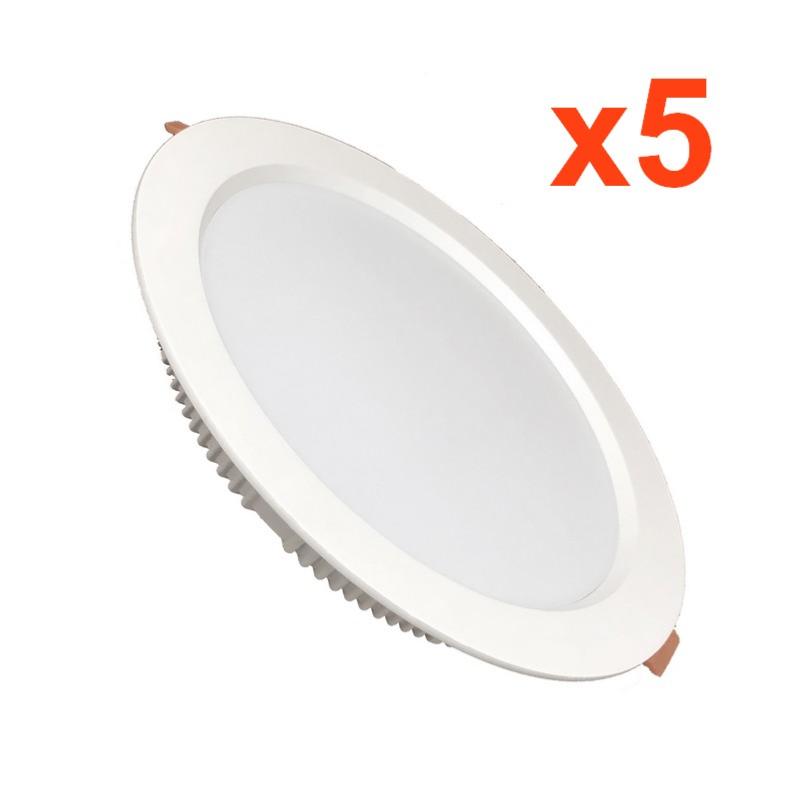 Spot LED Encastrable Rond 30W Blanc (pack de 5)