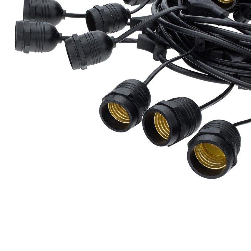 Guirlande Guinguette LED 15M IP65 pour 15 Ampoules E27 Suspendues (non fournies) - Silamp France