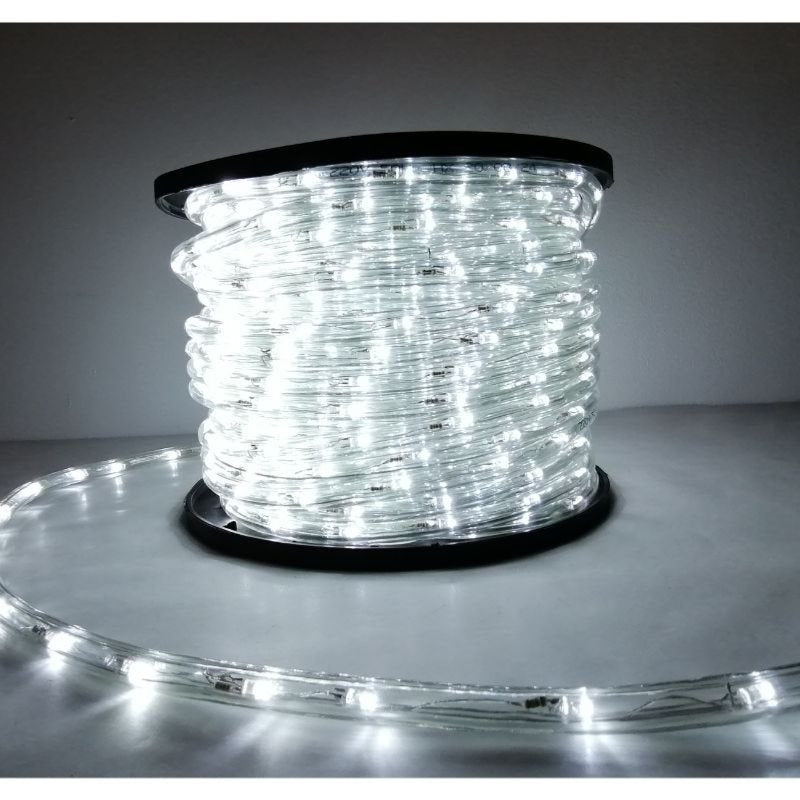 50M Tube Lumineux Extérieur LED Guirlande Lumineuse Décoration,Blanc  froid,avec Adapteur d'alimentation