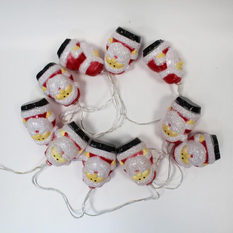 Guirlande LED à Pile Père Noël 1M80 IP20 10 LED - Blanc Chaud