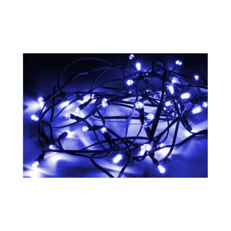 Guirlande Solaire LED Bleue 10M 100LED IP44, 8 Modes - Câble Vert - Silamp France