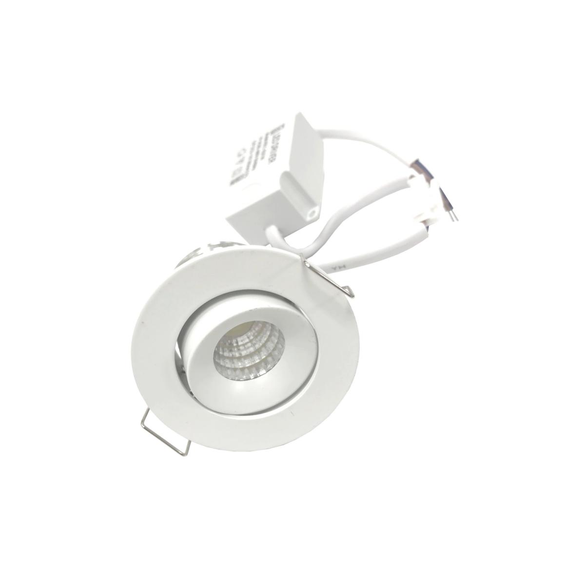 Mini Spot LED Encastrable Orientable 3W 45° Rond COB