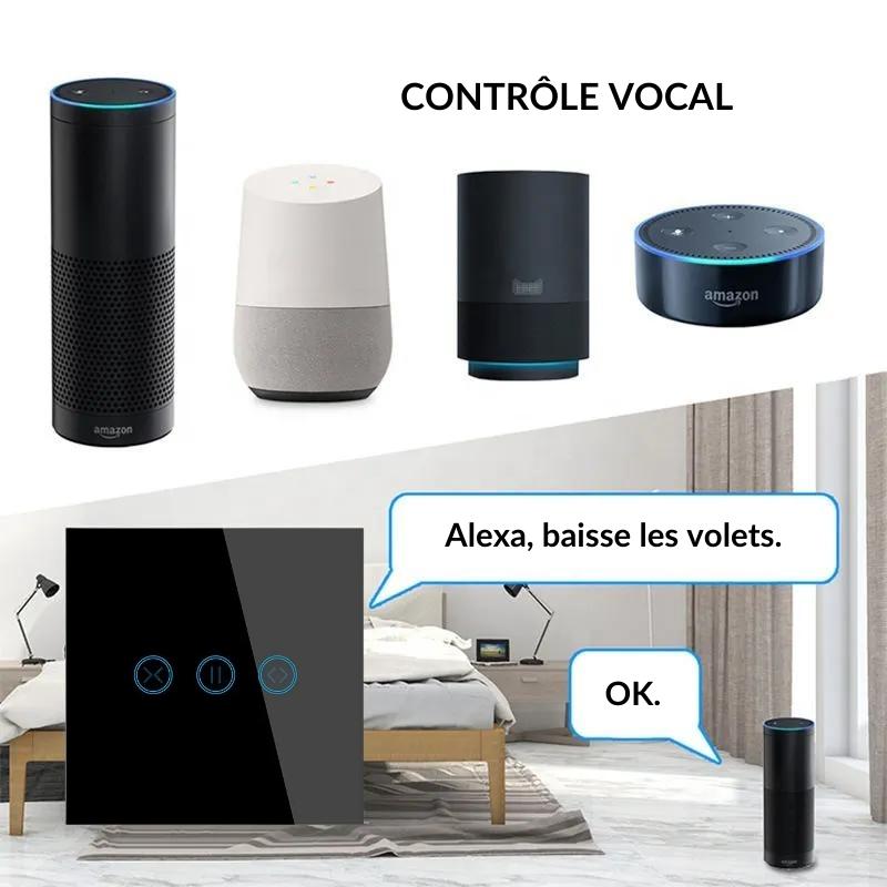 Interrupteur pour Volet Roulant Connecté Wifi Tactile Noir - Silamp France