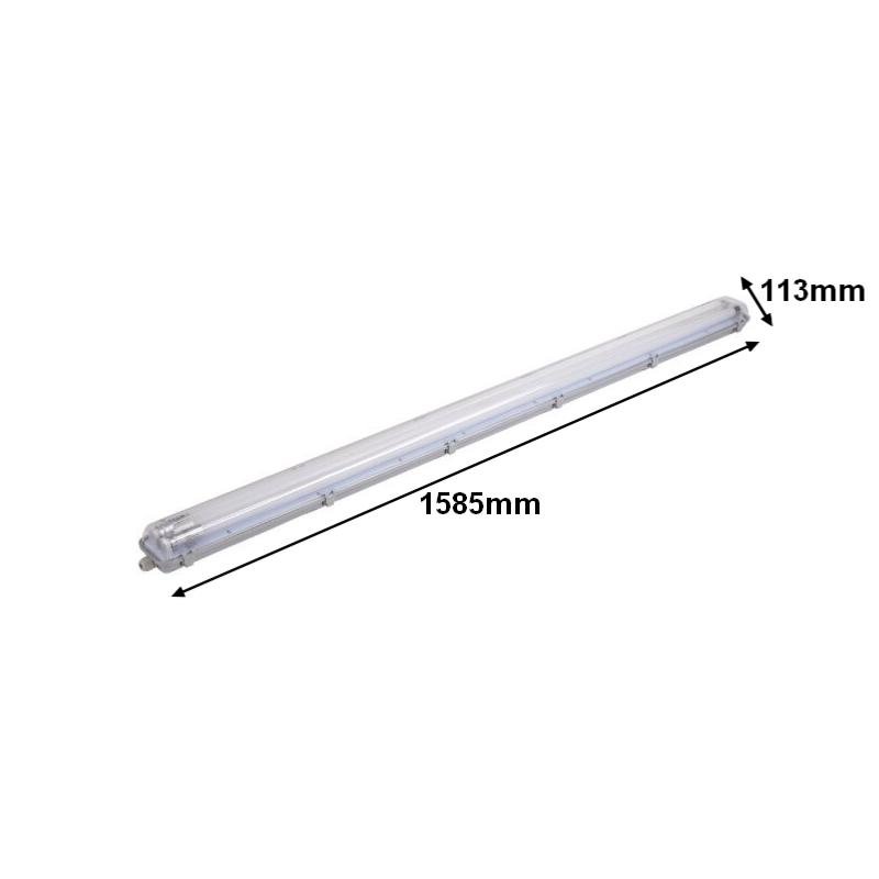 Kit de Réglette LED étanche Double IP65 + 2 Tubes Néon LED 150cm T8 22W inclus (Pack de 8) - Silamp France