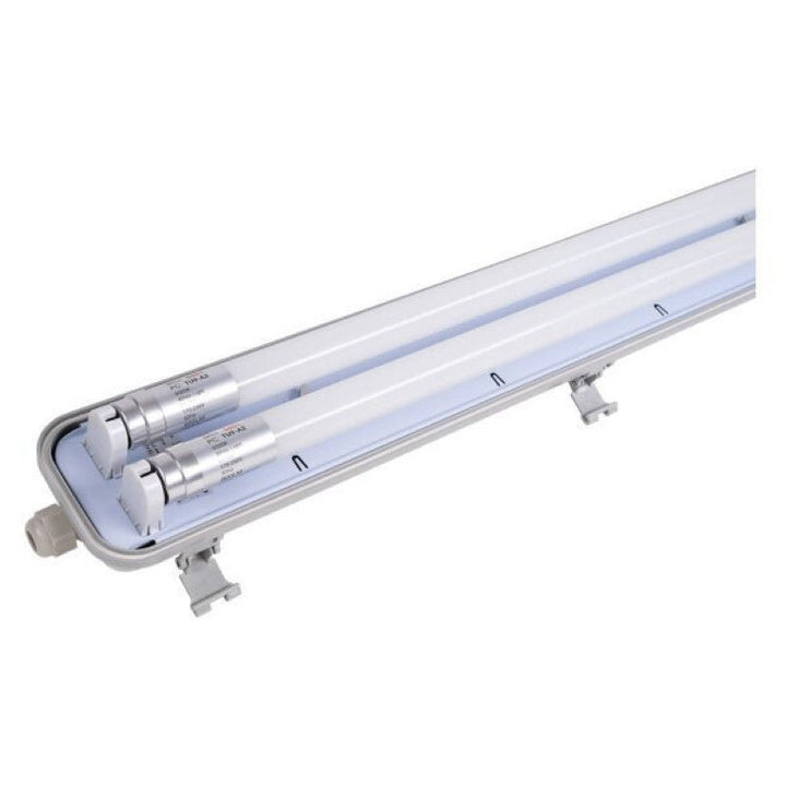 Kit de Réglette LED étanche Double IP65 + 2 Tubes T8 120cm 18W