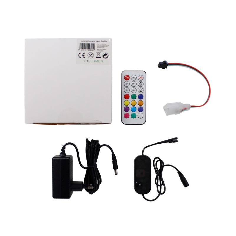 Kit Néon Flexible Connecté LED RGBIC WiFi 24V 5M 60LED/m IP65 + Kit Accessoires - Silamp France