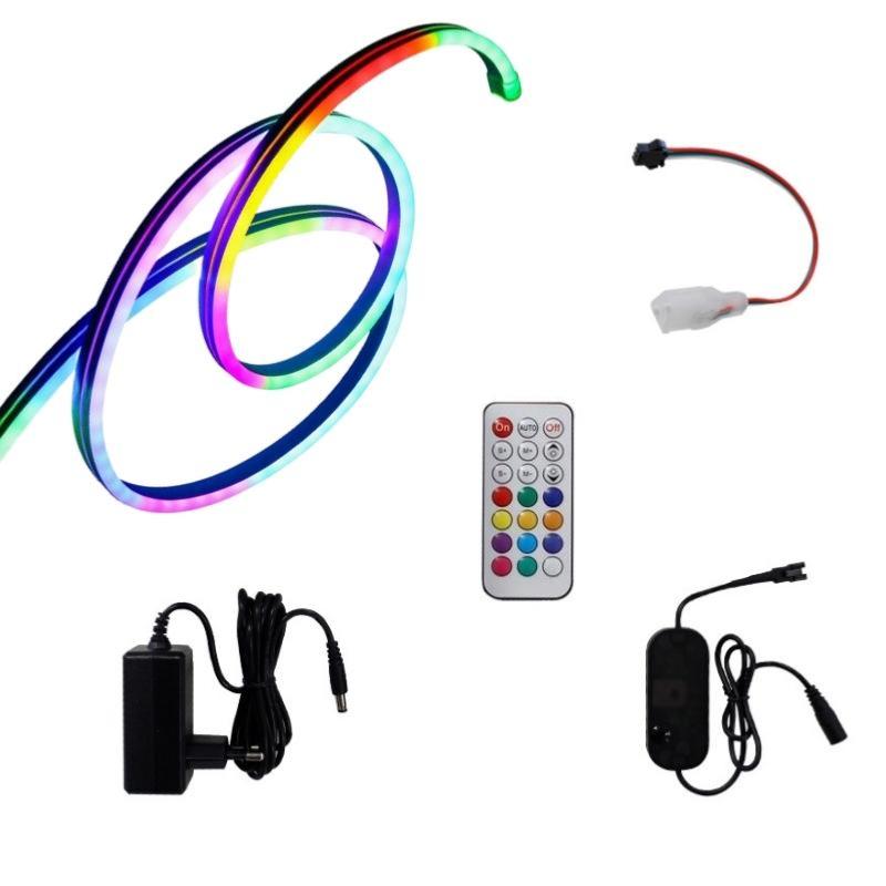 Kit Néon Flexible Connecté LED RGBIC WiFi 24V 5M 60LED/m IP65 + Kit Accessoires - Silamp France