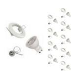 Kit Spot LED GU10 encastrable Rond Blanc avec une ampoule 8W (Pack de 10)