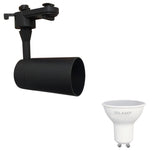 Kit Spot LED sur rail Monophasé Noir + Ampoule LED GU10 8W