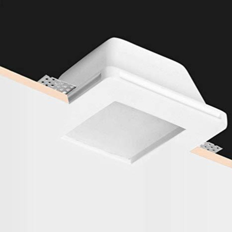 Kit Support Spot GU10 LED Carré Blanc Ø120mm + vitre opaque avec Ampoule LED 6W - Silamp France