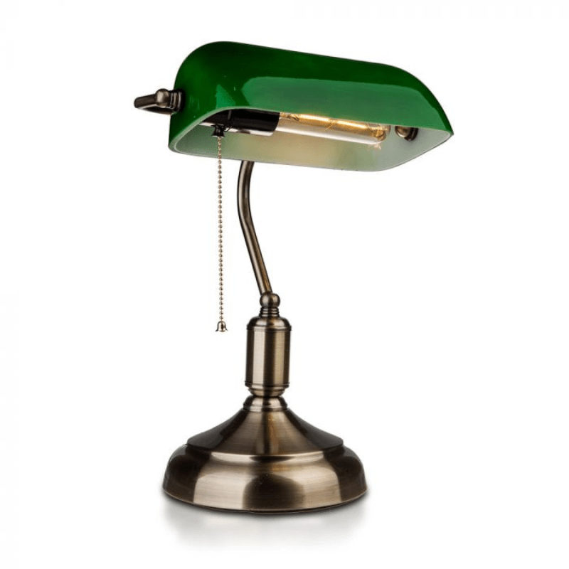 Lampe de Banquier Verte avec Interrupteur pour Ampoule E27 Garantie 5 ans - Silamp France