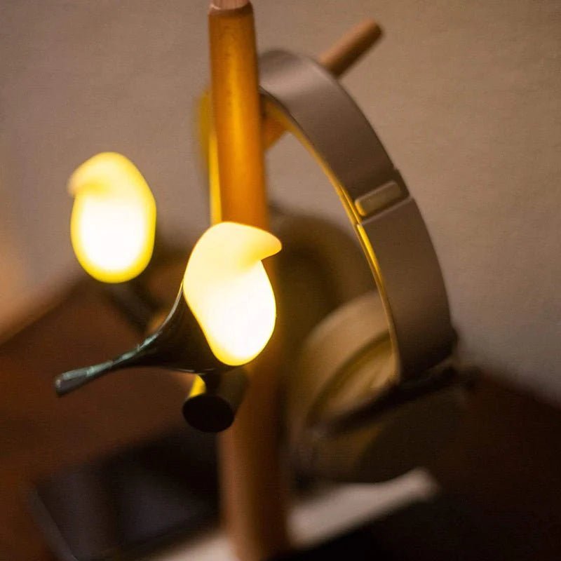Lampe de Chevet Design Oiseau avec Chargeur Sans fil et Porte Accessoires - Silamp France