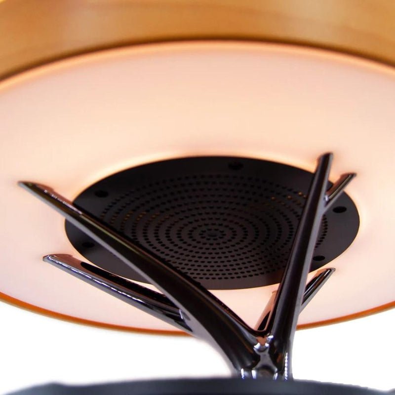 Lampe de Chevet Ronde "Horizon" avec Enceinte & Chargeur Sans fil - Dimmable Tactile - Silamp France