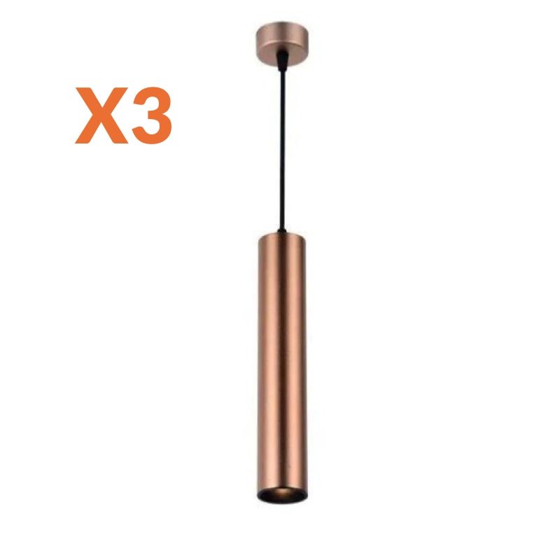 Luminaire Suspendu GU10 IP20 30cm Bronze (Pack de 3) - Silamp France